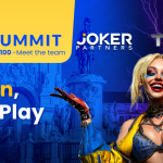 Joker Partners SBC Summit Lisbon banner with Titans branding.